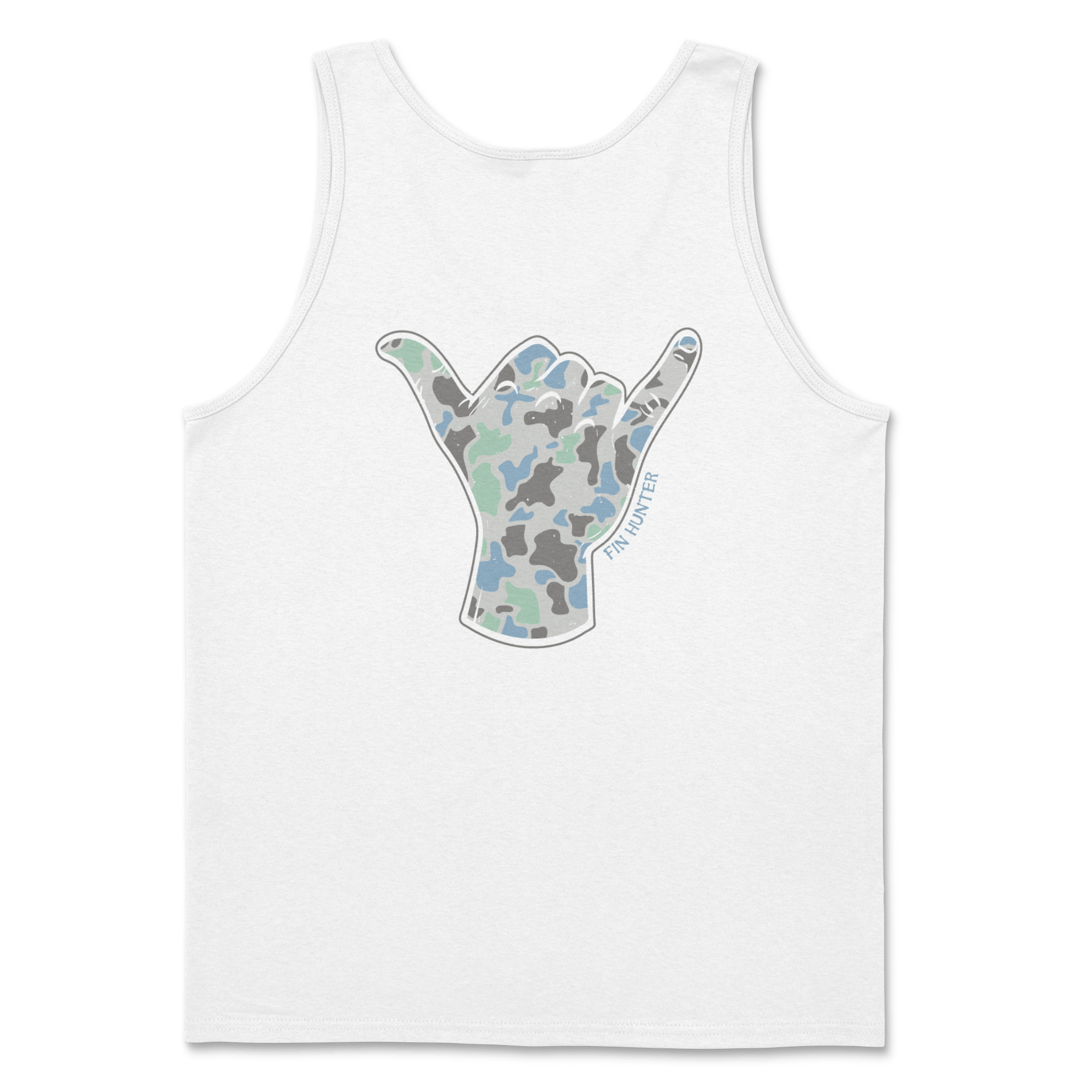 Fin Hunter Fin Shaka Tank in White, back product view