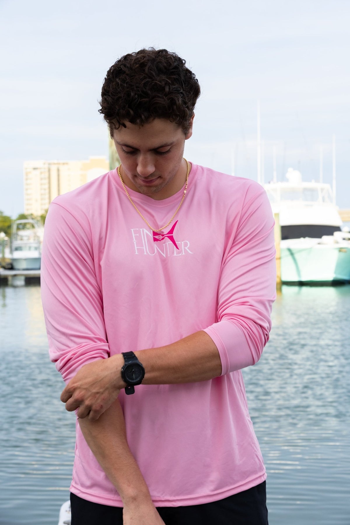 "The Tail" - Pink Camo Sun Shirt - Fin Hunter