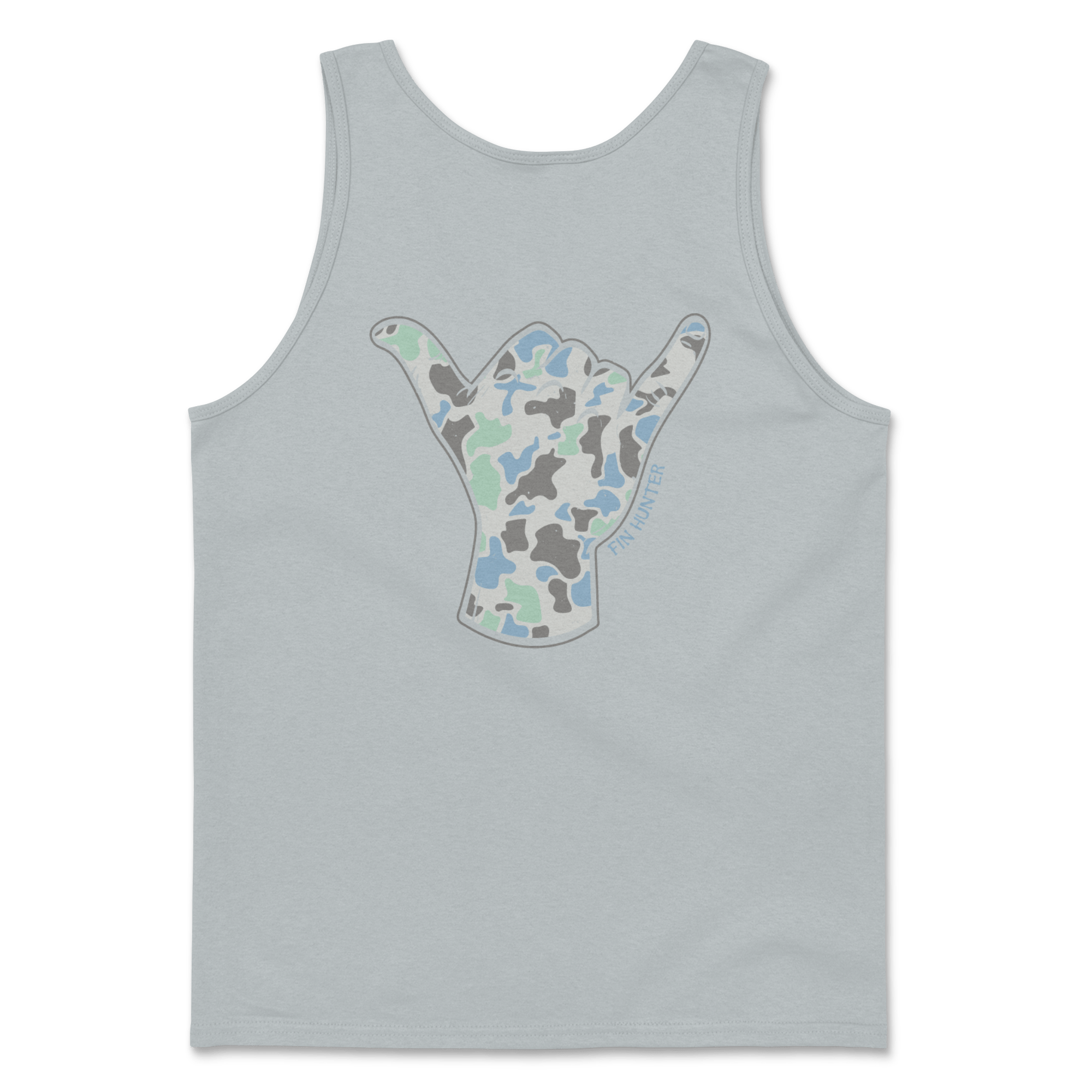 Fin Hunter Fin Shaka Tank in Light Grey, back product view