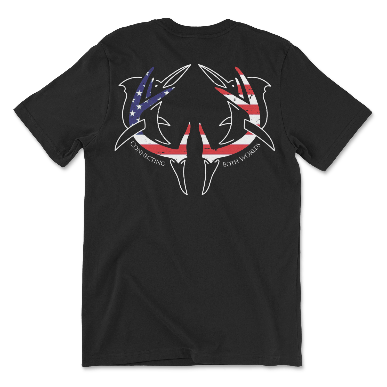 Fin Hunter USA Marlin Rack T-Shirt in Black, back product view