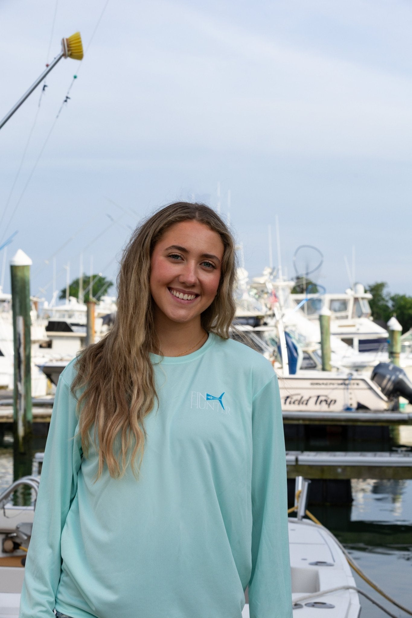"The Tail" Blue Camo Sun Shirt - Fin Hunter