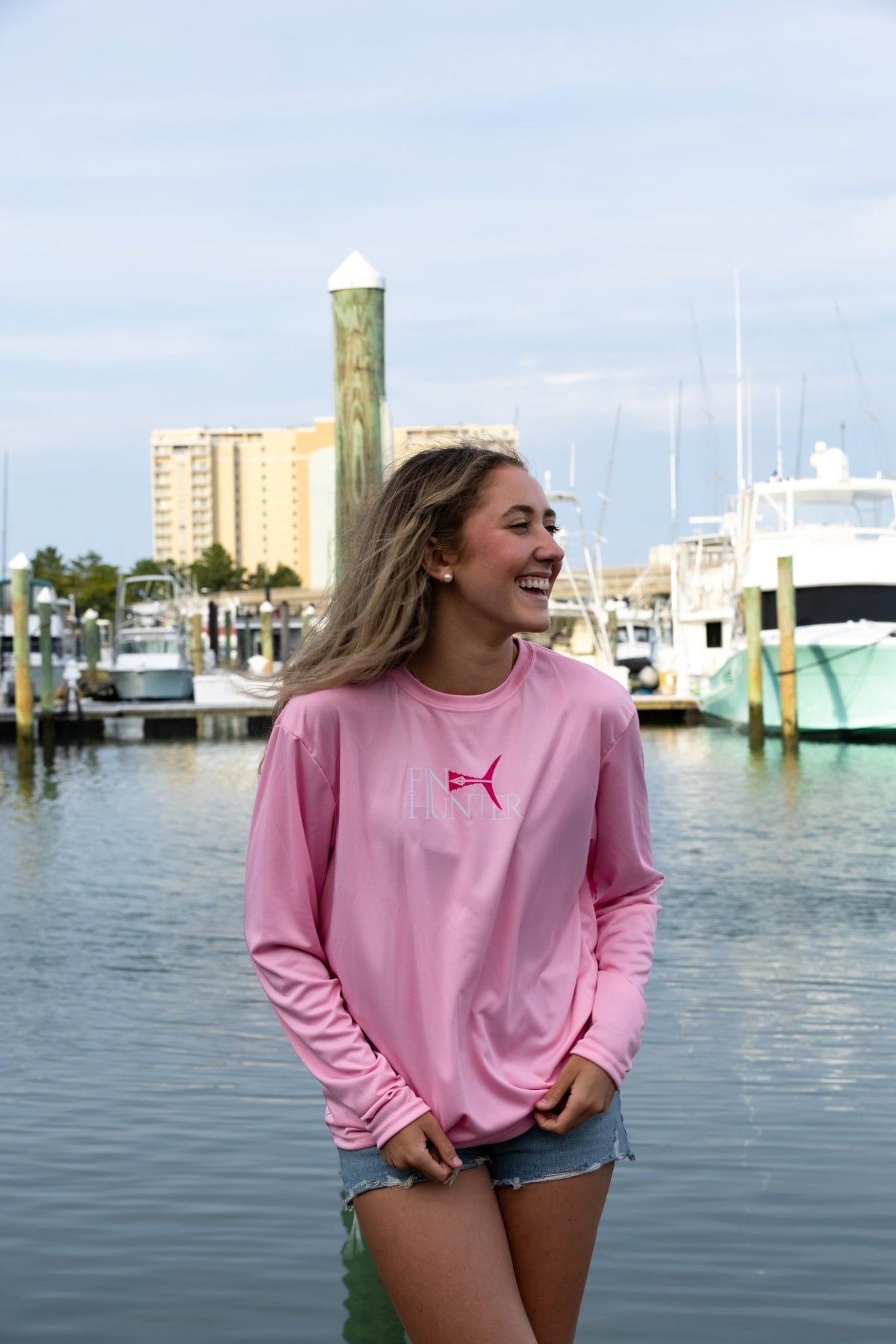 "The Tail" - Pink Camo Sun Shirt - Fin Hunter